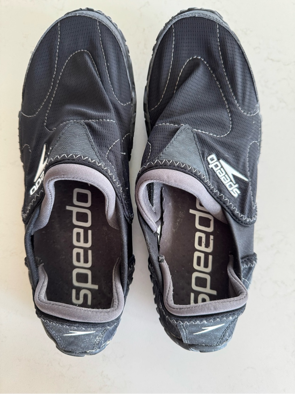 Speedo Black and Gray Slip-On Water Socks